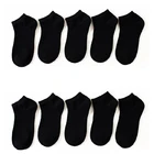 Мужские летние носки-лодочки большого размера 44,45,46,47,48, черные дышащие модные черные мужские короткие большие 10 пар Новинка