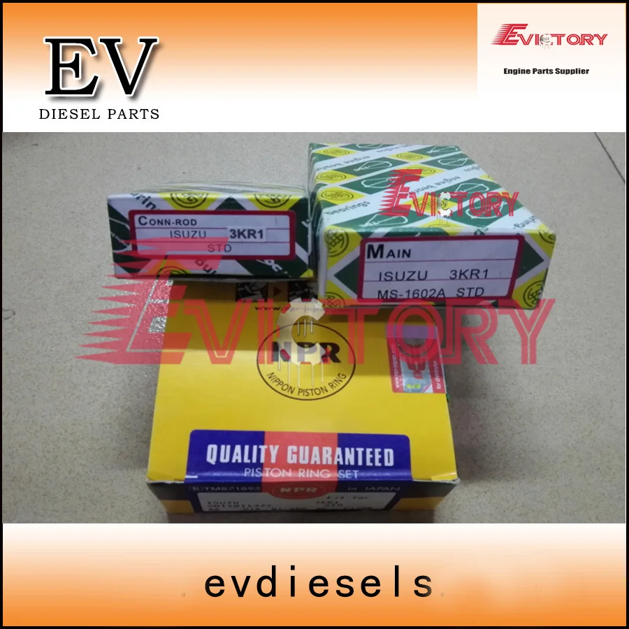 

For Isuzu engine 3KR1 piston ring set 5-12121-029-0 +3KR1 crankshaft bearing+con rod bearing