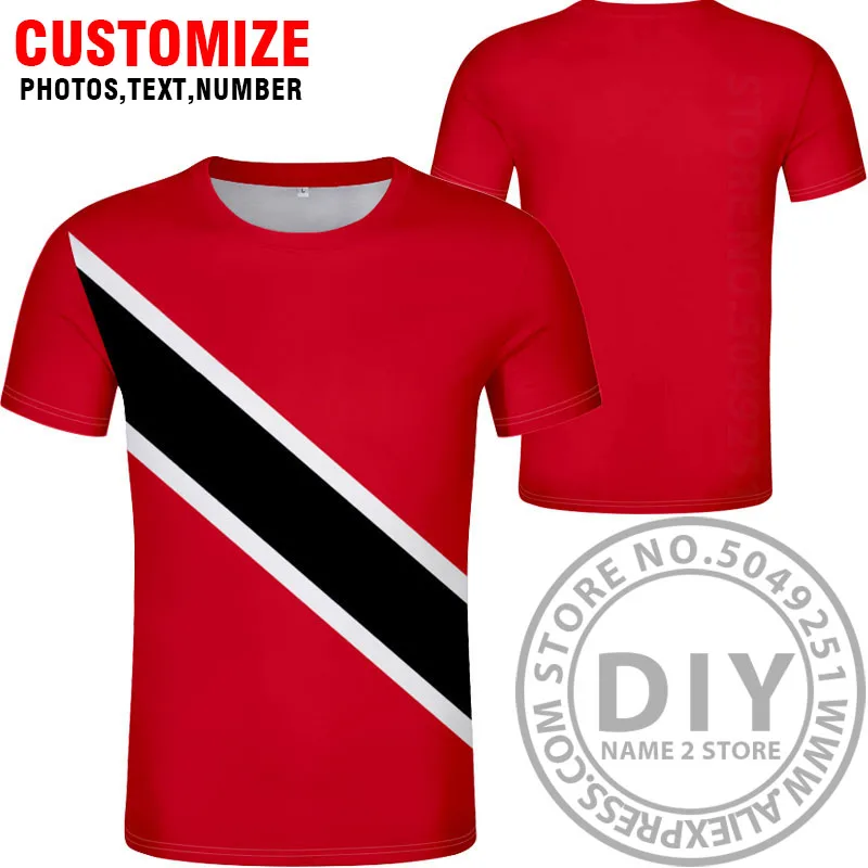 Футболка Тринидада и Тобаго самодельная футболка с бесплатным именным номером