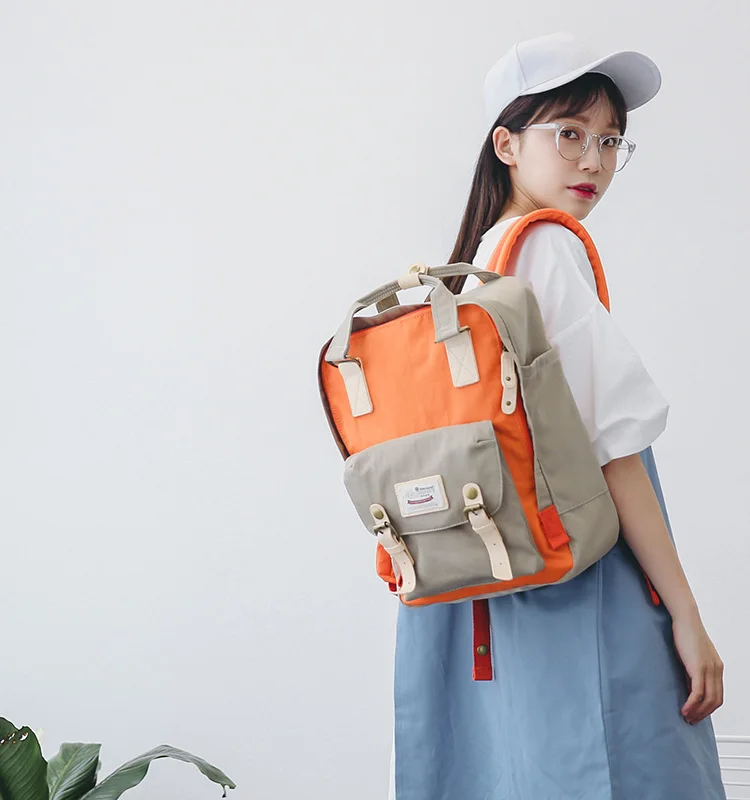 NO5-Gary and orange Himawari брендовые милые нейлоновые рюкзаки, дорожная сумка, женский водонепроницаемый рюкзак для ноутбука, большая емкость, сумки для мам, Mochila, школьная сумка no1 - Цвет: NO5-Gary and orange