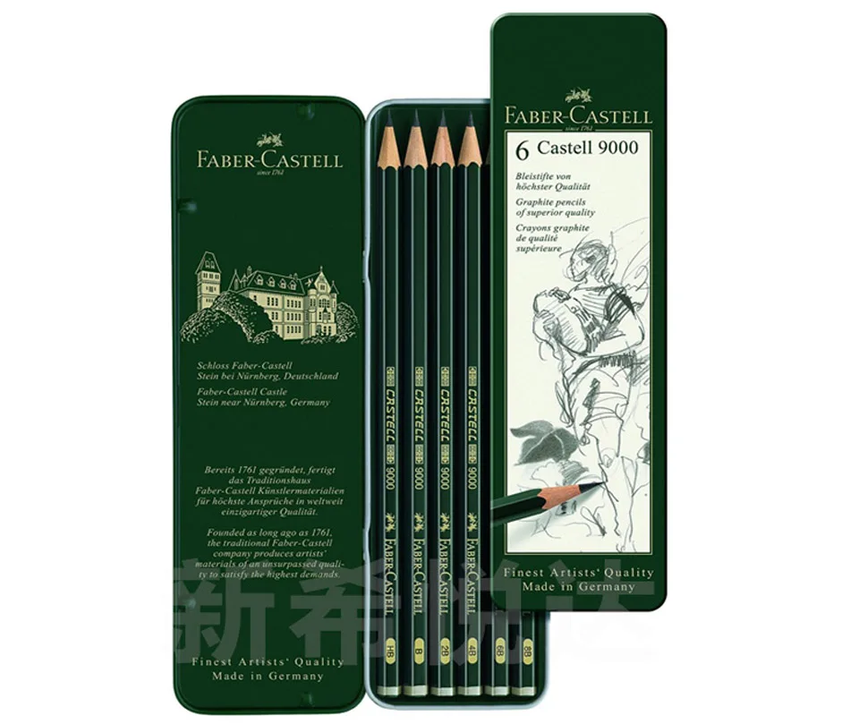 Faber-Castell 9000 Дизайн графит Карандаши Книги по искусству 6/12 шт./олова черный Цветной деревянный c Книги по искусству Ун эскиз карандашом для плотника детей
