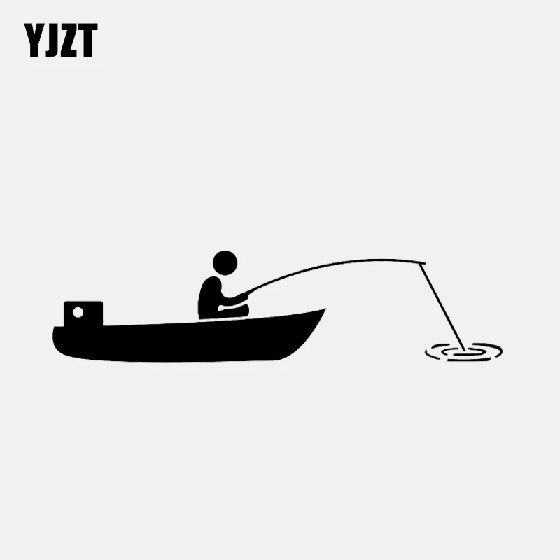 

YJZT 16.4*4.1CM Coolest Outdoor Fishing Decor Car Modelling Sticker Vinyl Black/Silver C12-1679