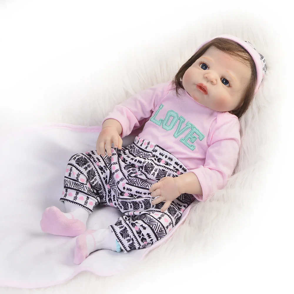 

55 см силиконовый Reborn Baby Doll, игрушки с медведем, новорожденная принцесса, девочка, младенцы, малыш, куклы, подарок на день рождения, игрушка