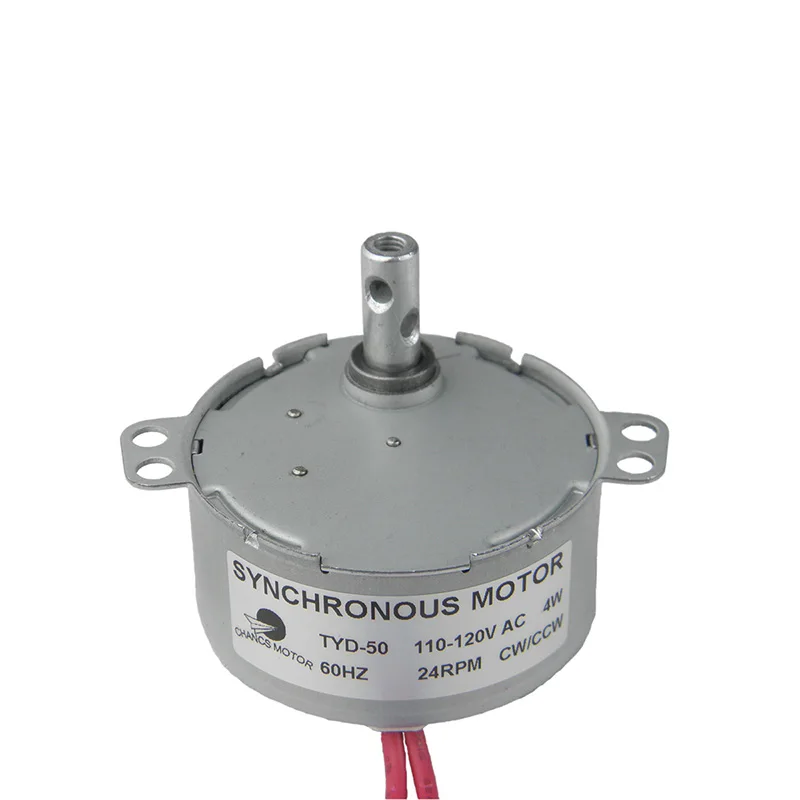 TYD-50 синхронный двигатель Synchro 110 V AC 24 RPM CW/CCW 4 W крутящий момент 1,2 кг. см мотор-редуктор