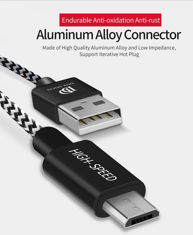 DUX DUCIS Micro USB кабель 2A кабель для быстрой зарядки для Xiaomi samsung Android Microusb кабель для зарядки и передачи данных кабель для мобильного телефона 1 м 2 м