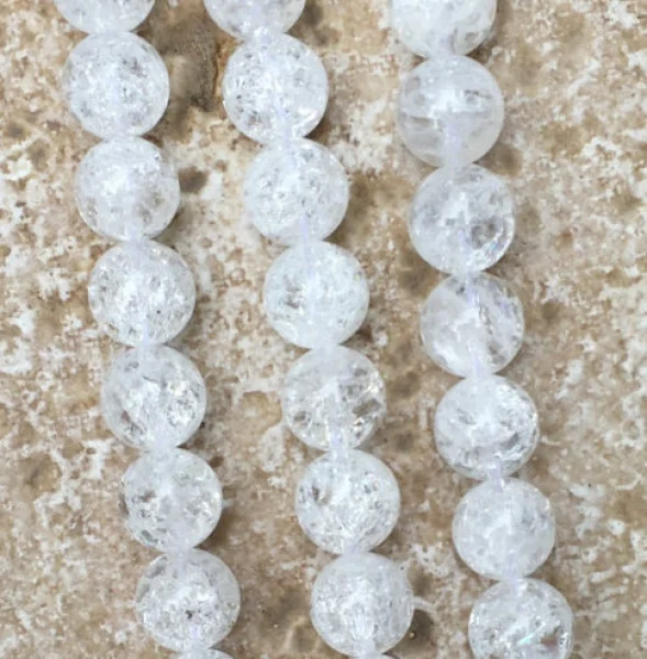 

Белые круглые бусины 10 мм из чешского хрусталя около 40 шт.