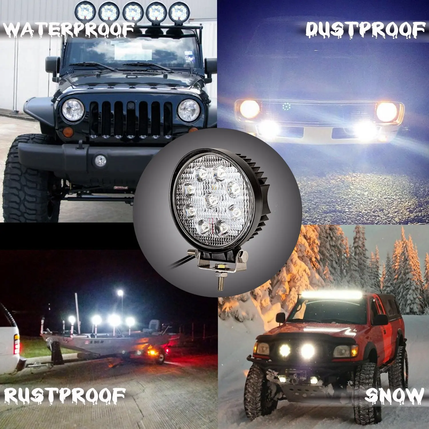 2шт 4 дюйма 27 Вт светодиодный рабочий светильник 12 В внедорожный 4x4 автомобильный