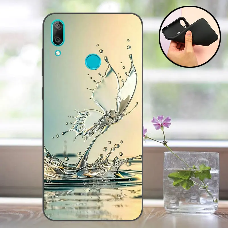 Чехол для Huawei Y6 2019 силиконовый чехол y6 Prime мягкий телефона MRD LX1 LX1F матовый