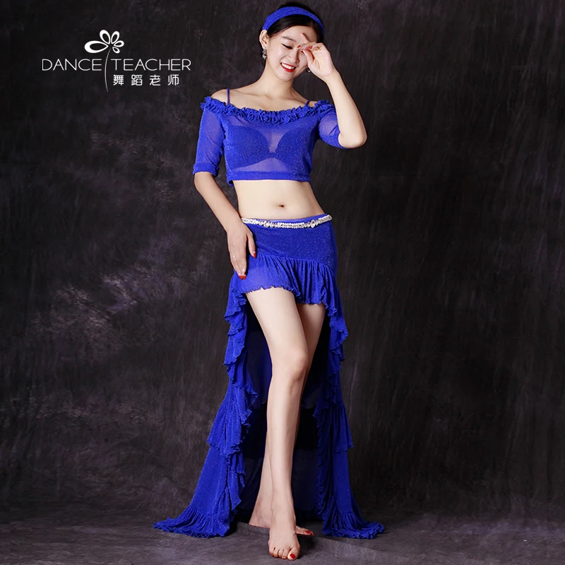 Женский костюм для танца живота с топом и юбкой одежда размеры S M L XL|bellydance top|costume