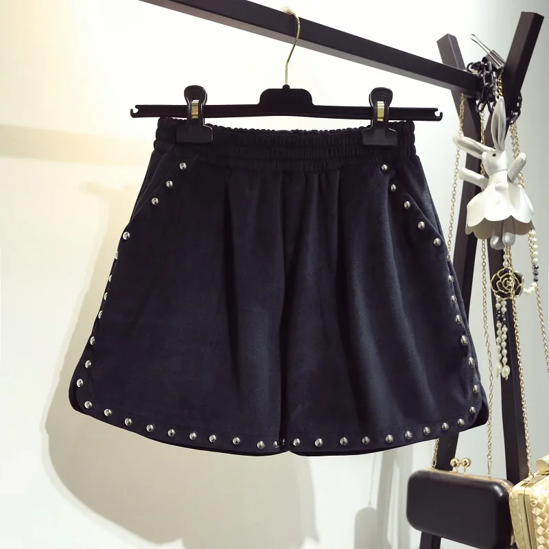 Harajuku розовый высокие шорты с эластичной резинкой на талии из бархата пикантные