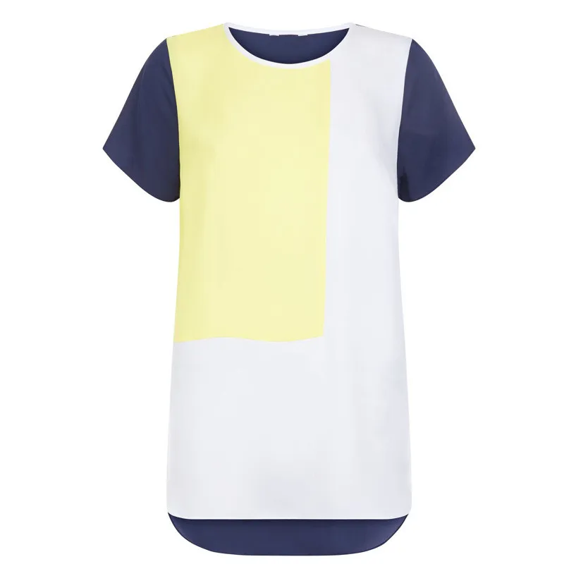 100 шт./лот шифоновая рубашка с коротким рукавом женская одежда летняя