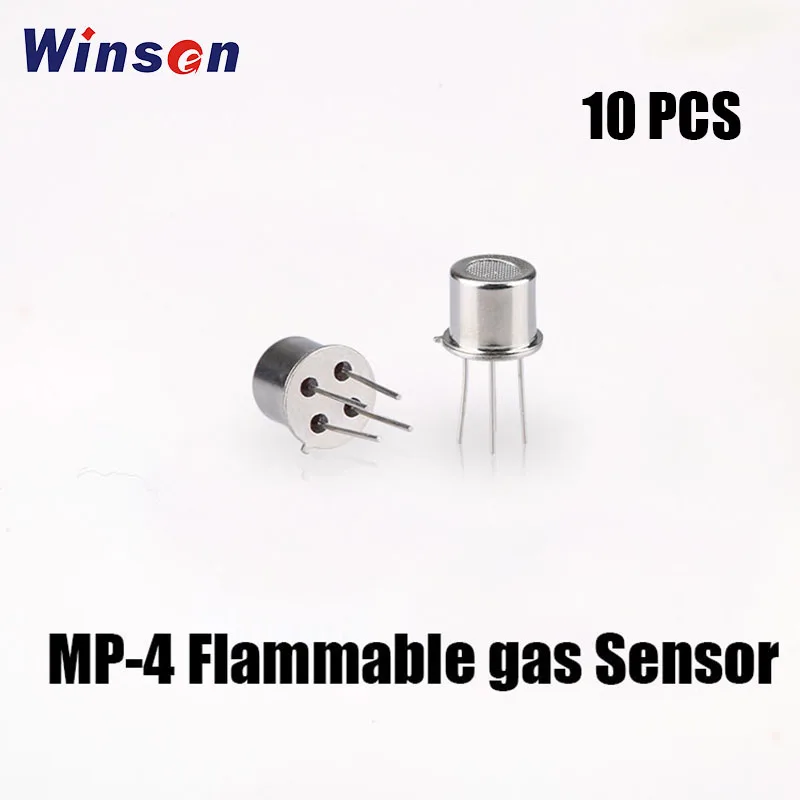 

Winsen 10PCS MP-4 Flammable Gas Sensor Small Size Lower Consumption High Sensitivity Easy Circuit Big Signal Output Detection