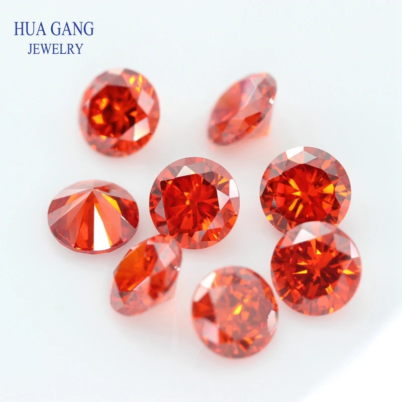 Orange Cubic Zirconia 11~20mm Round Shape 5A Brilliant Cut Loose CZ Stone Synthetic Gems For Jewelry Free shipping | Украшения и