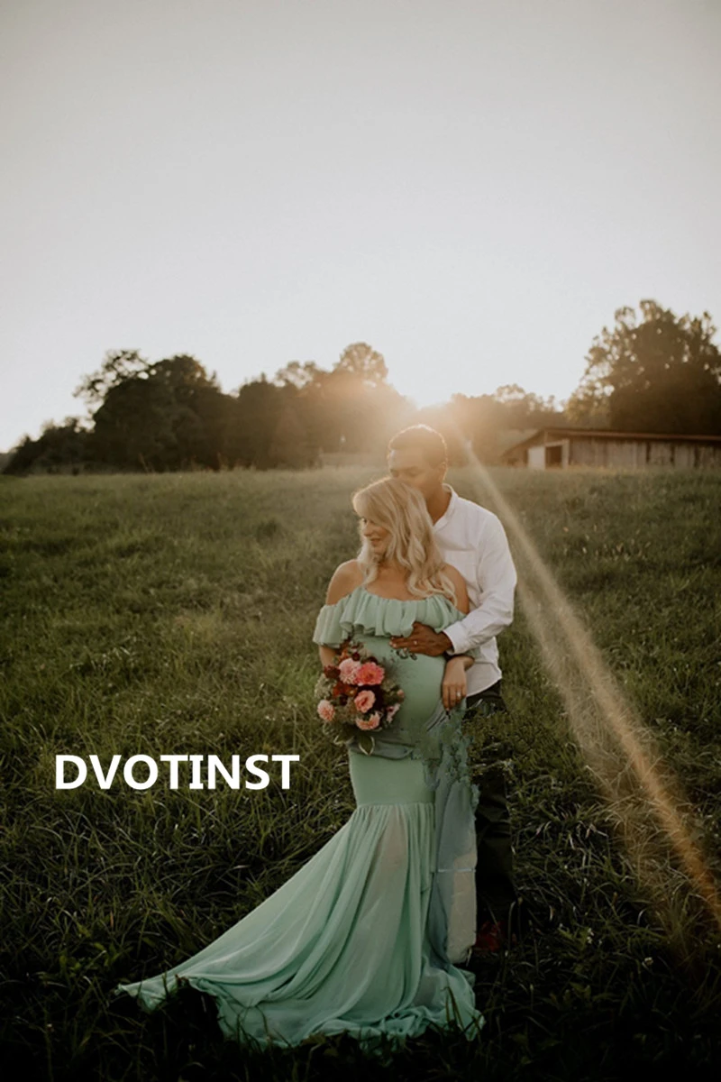 Dvotinst женское платье для фотосессии платья беременных мягкое с открытыми плечами