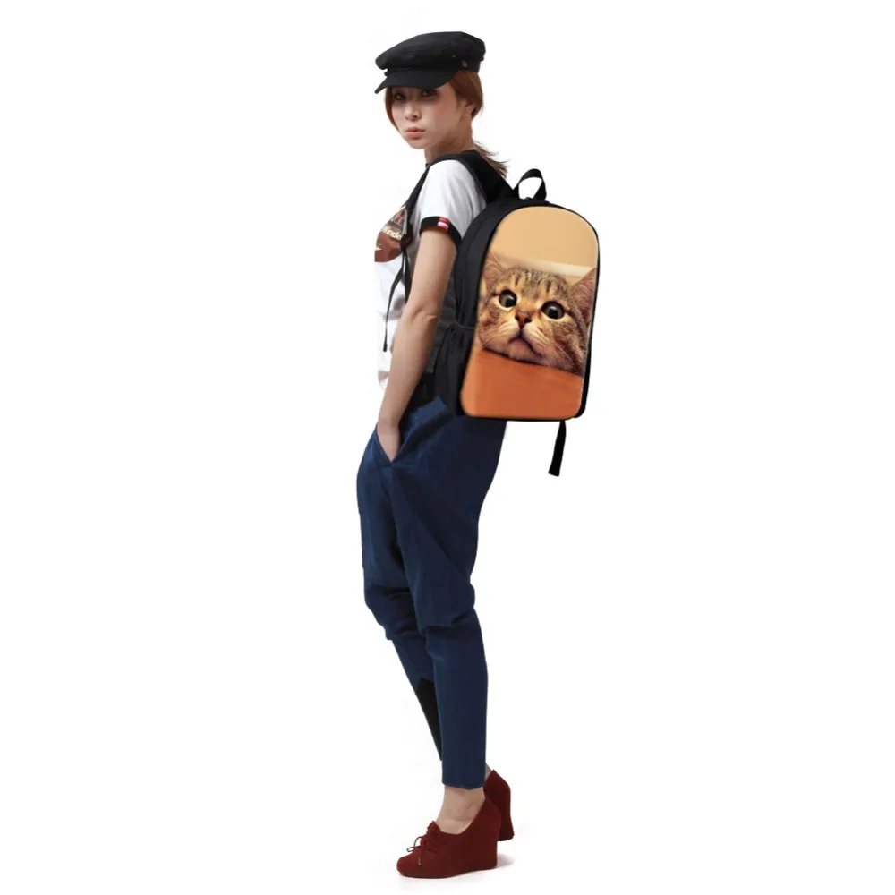 Дизайнерский персонализированный Рюкзак с принтом кота для девочек уникальный