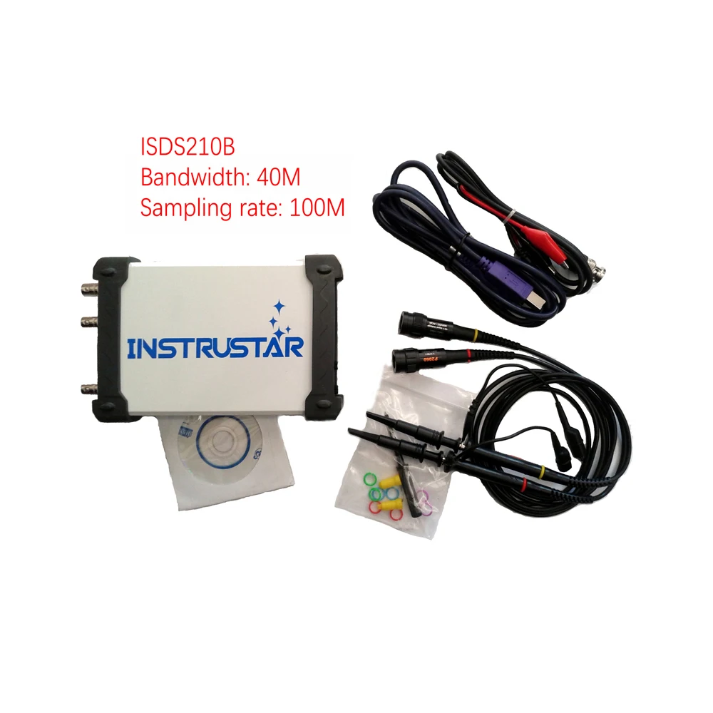 Instrumstar ISDS210B 4 в 1 цифровой осциллограф двухканальный 40 МГц 100 м на основе ПК +