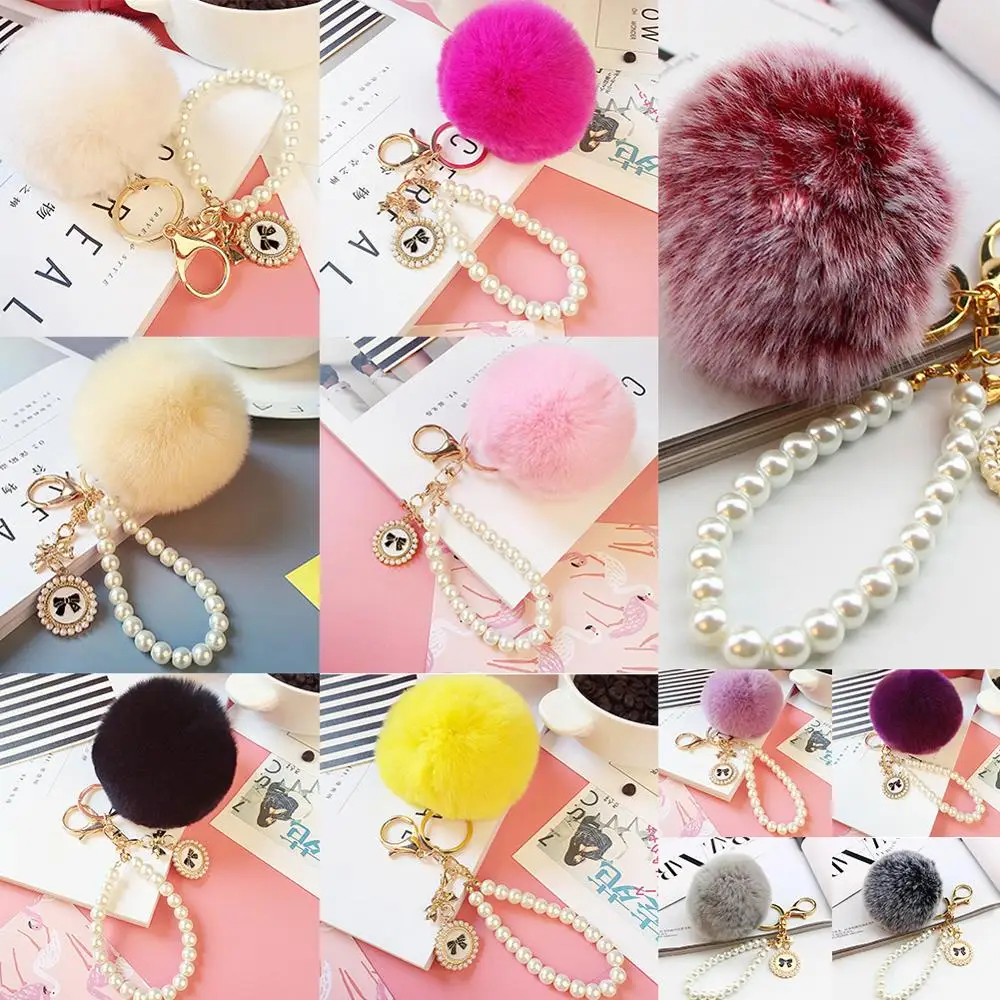 8CM Imitation Rabbit Fur Fluffy Pendant Ball Pompom Charm 11 Colors Key Chain Handbag Rings | Украшения и аксессуары