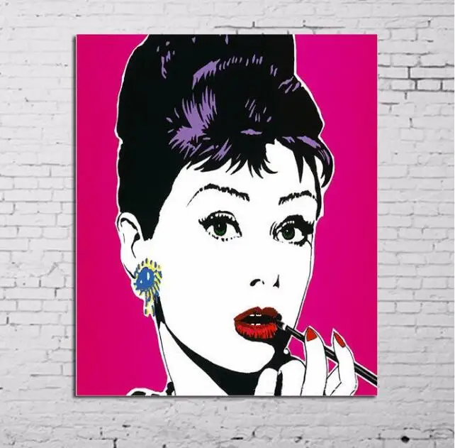 Одри хепберн и мэрилин монро поп арт стиль масляная живопись на холсте ручная