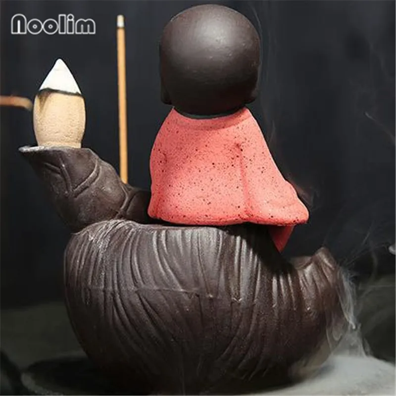 Zen Little Monk горелка для благовоний с обратным потоком фиолетовая глина домашний