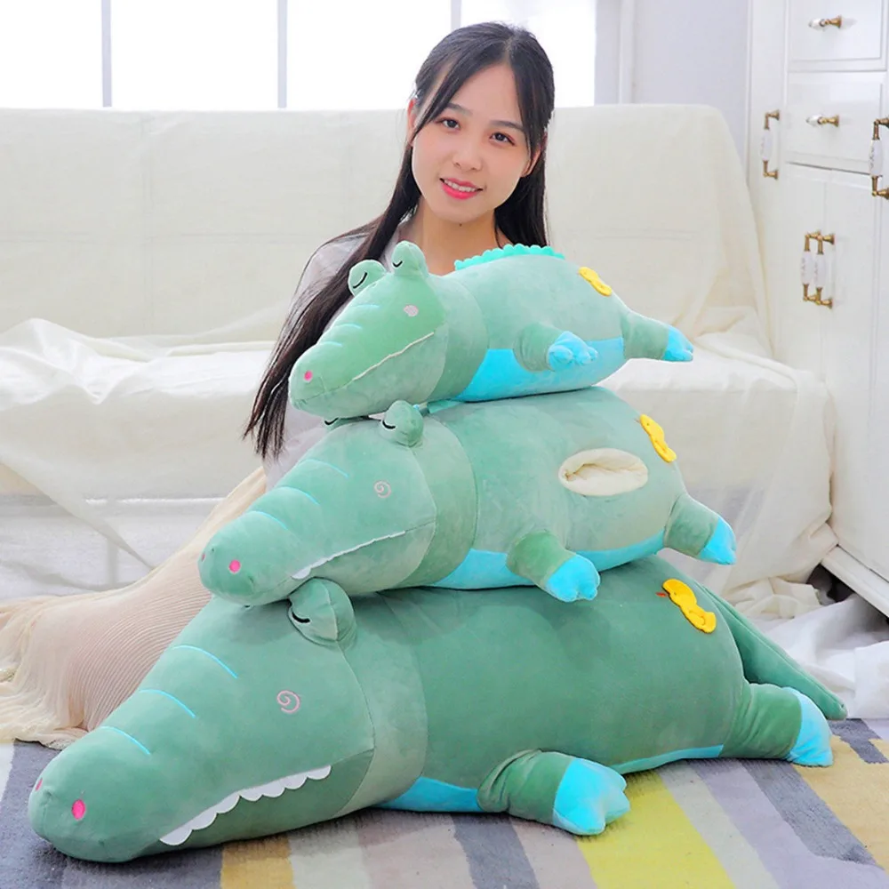 

YESFEIER 105cm Large Size toy Elephant Plush Toy Soft Stuffed Animal Elephant Doll Kids Baby Pillow Cushion Cartoon crocodile