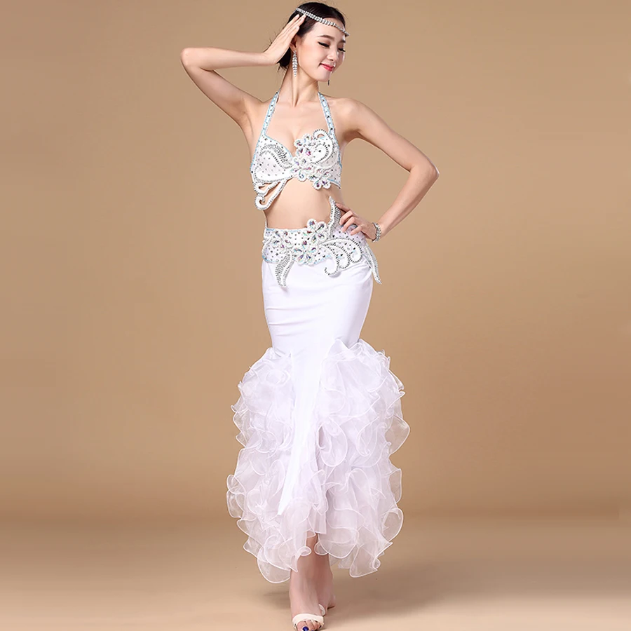 

2017 Women Belly Dance Costume 2pcs And 3pcs Ropa De Danza Del Vientre Vestido Indiano Dance Wear Bollywood Set Accessories
