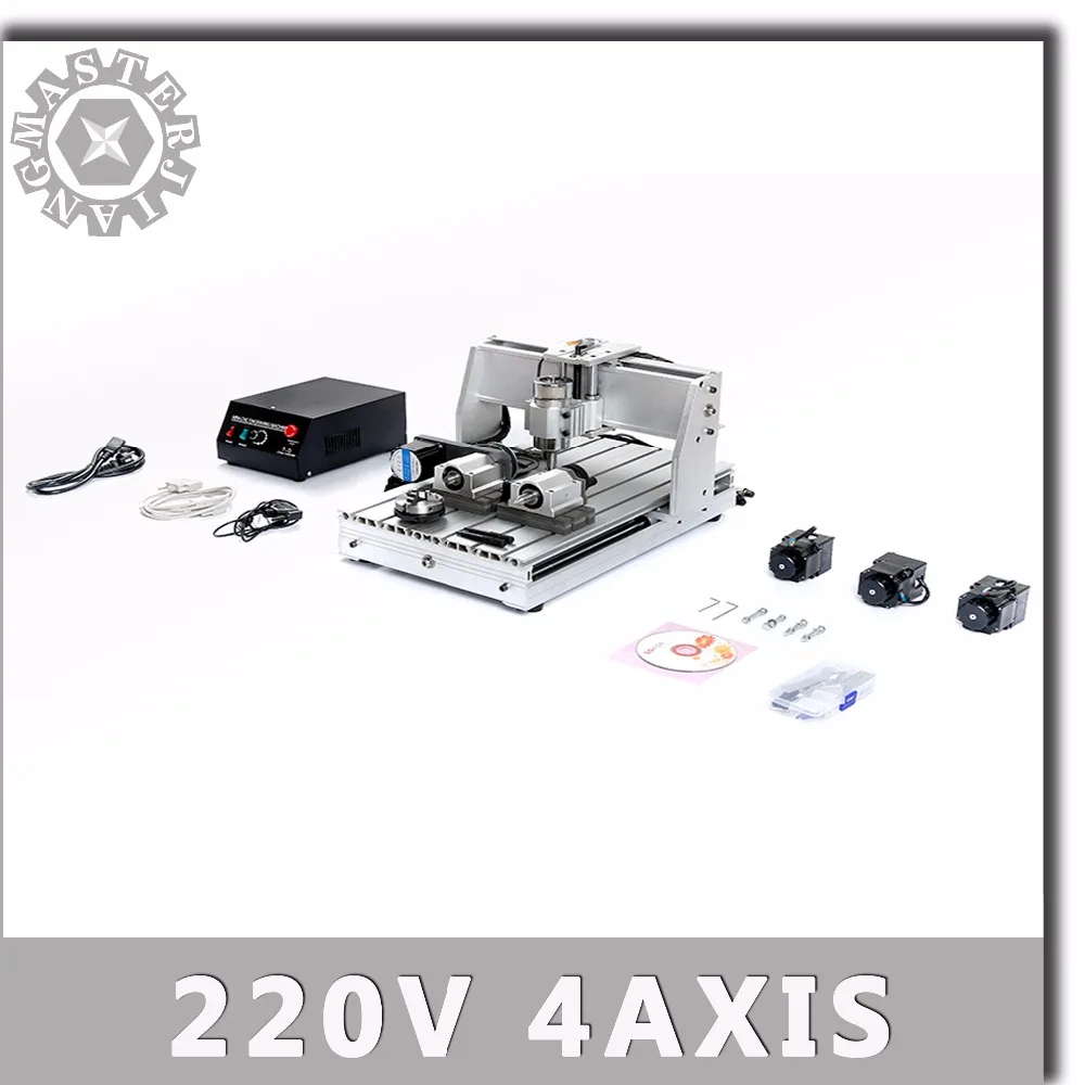XYZA 4 Аксис 220 В 300 Вт MACH3 управление 3040T мини станок с ЧПУ Pcb 3040 фрезерный сделай сам