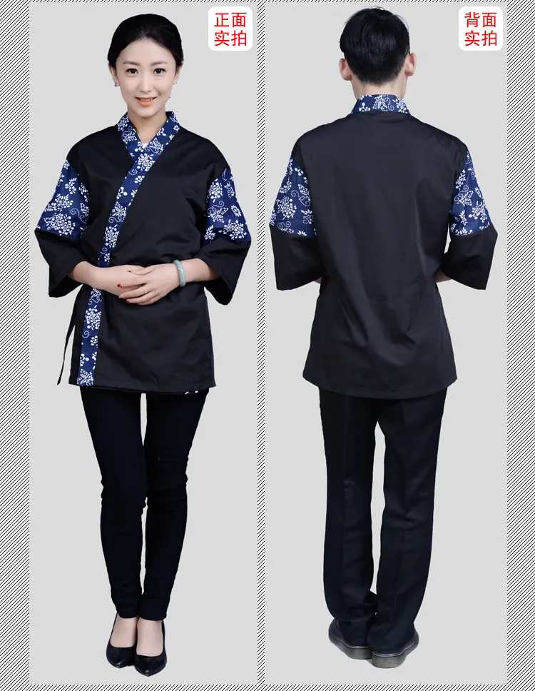 

1piece Cook suit Summer Work wear Japan Cuisine chef suit Waitress uniforms Restaurant service cloth Kimono Work wear