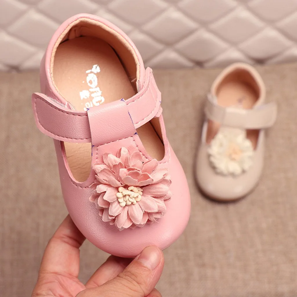 MUQGEW Baby Girls Shoes Toddler Infant Kids Elegant Flower Single Princess Casual Shoes Children Leather Shoes For Girls 3Y-8Y