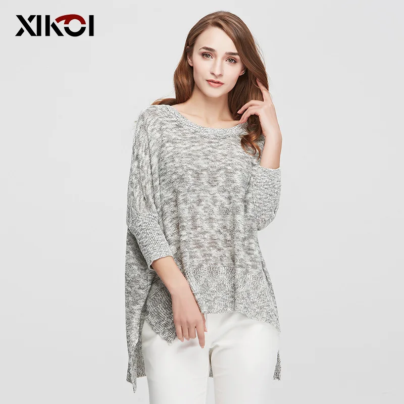 XIKOI Sweaters Women Pullovers Casual Fashion Ladies Clothing Batwing Sleeve O-Neck Flat Knitted Woman Sweater Clothes | Женская одежда