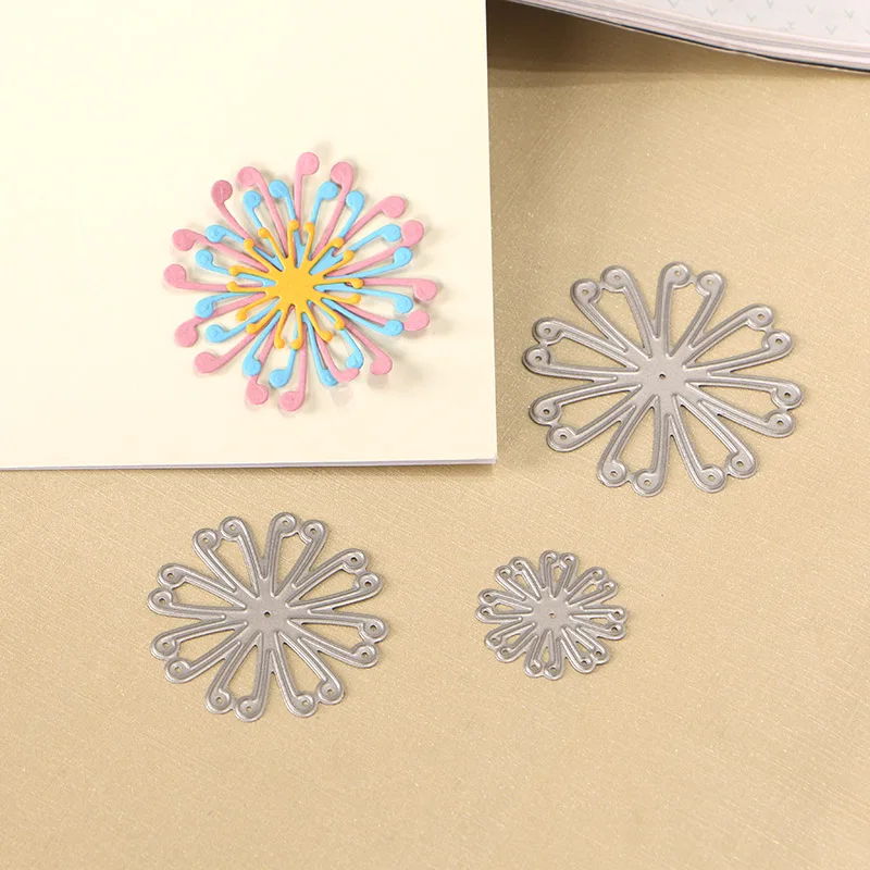 3pcs DUOFEN S18053102 Metal Cutting Dies - Stamens Hollow Embossing Stencil for DIY Scrapbook Paper Album image 2