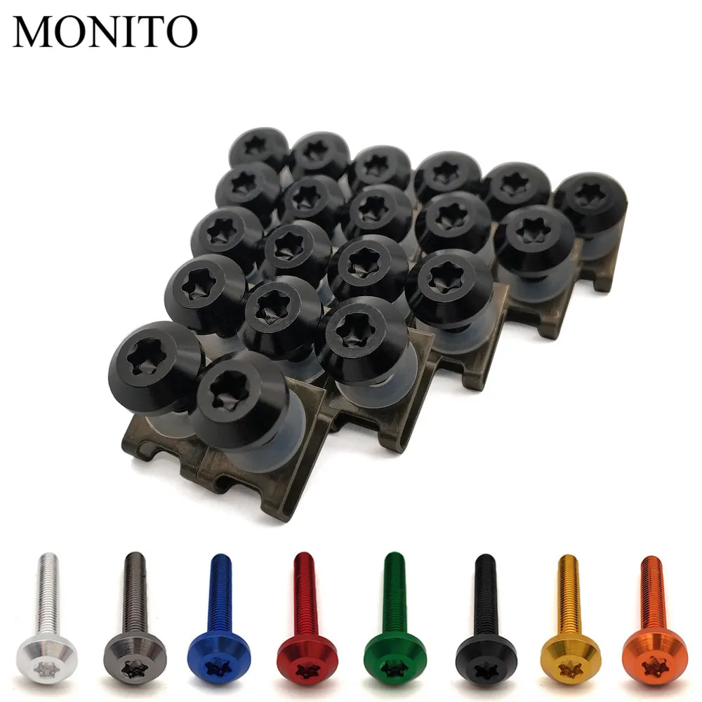 Комплект болтов и гаек для мотоцикла M6 20 шт. крепежные зажимы корпуса винты газа EC