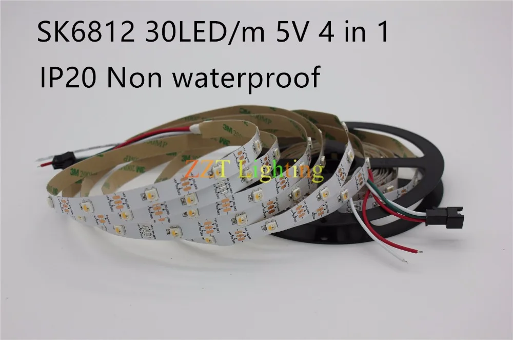 1 м/5 м SK6812 (аналогичный ws2812b) RGBW RGBNW WW 4 в 30/60/144 светодиодов/pixles/m Индивидуальная