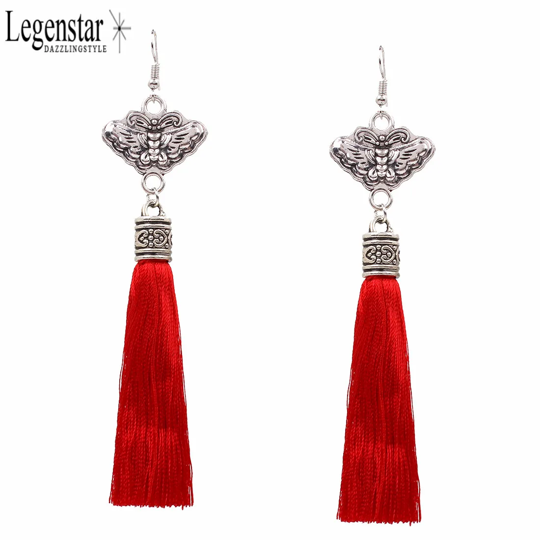 Legenstar Новинка 2017 года Винтаж Серьги бабочка длинной кисточкой серьги Boho Стиль для