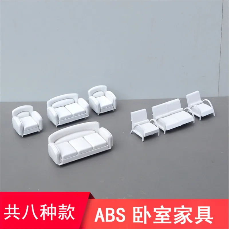 1 шт./лот весы 1:25 пластиковые миниатюрные модели белый диван и кровать для