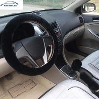 kkysyelva winter car steering wheel cover pink auto wheels handbrake gear shift covers interior accessories car styling