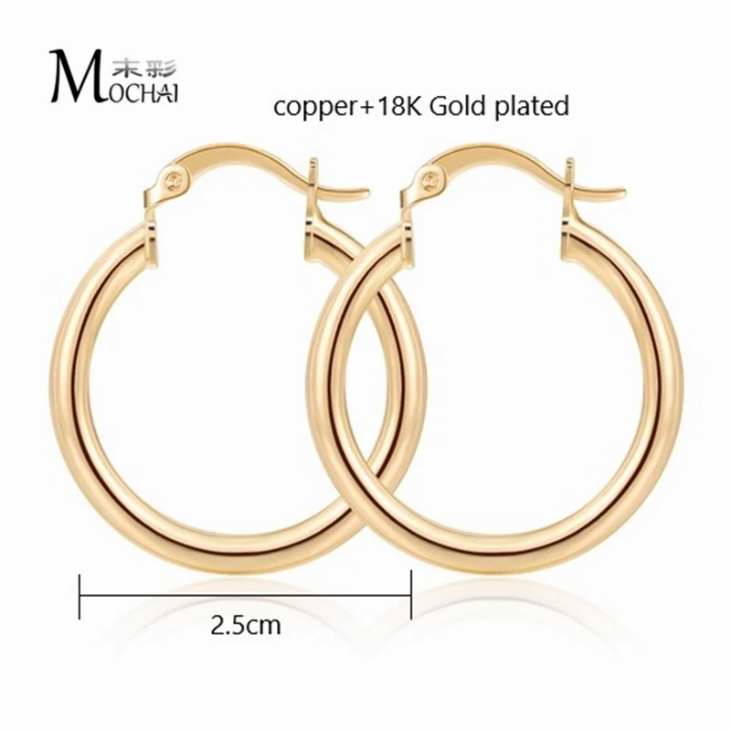 Женские Простые круглые серьги ZK30 золотистые простые модные ювелирные изделия