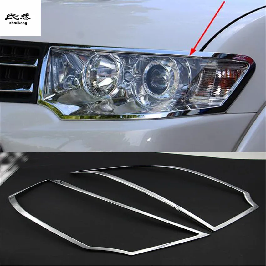 2 шт./лот ABS Хромированная декоративная крышка фары для 2013-2018 Mitsubishi Pajero спортивные