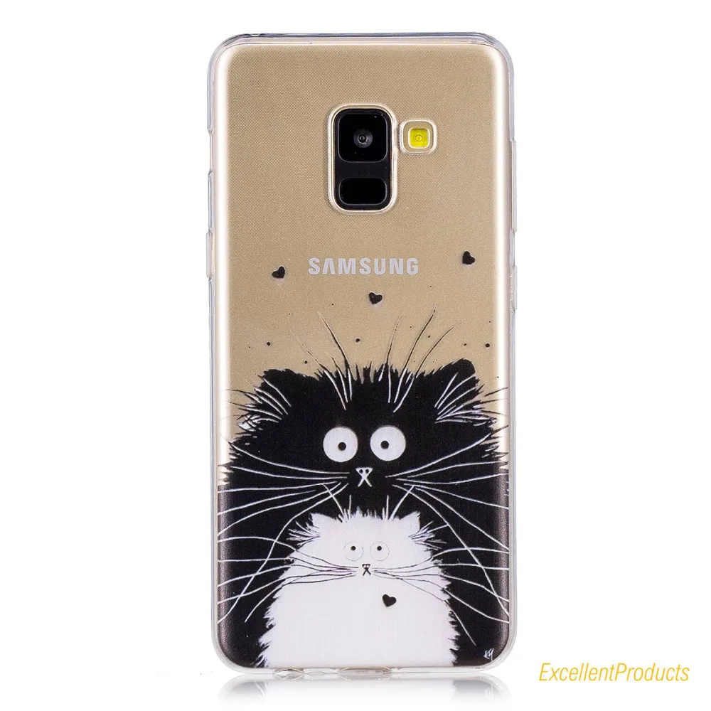 Силиконовый чехол для J4 Plus J6 A7 2018 fundas hoesje милый прекрасный пончики кошка девочка