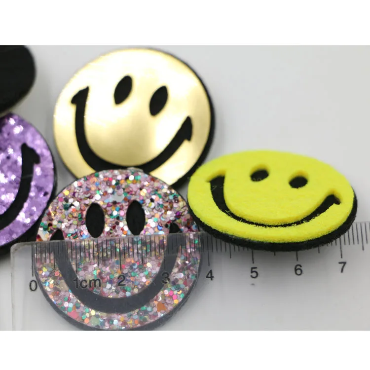 Diy двойной мультфильм смайлик блеск звезды форма ручной работы нетканый Войлок 50