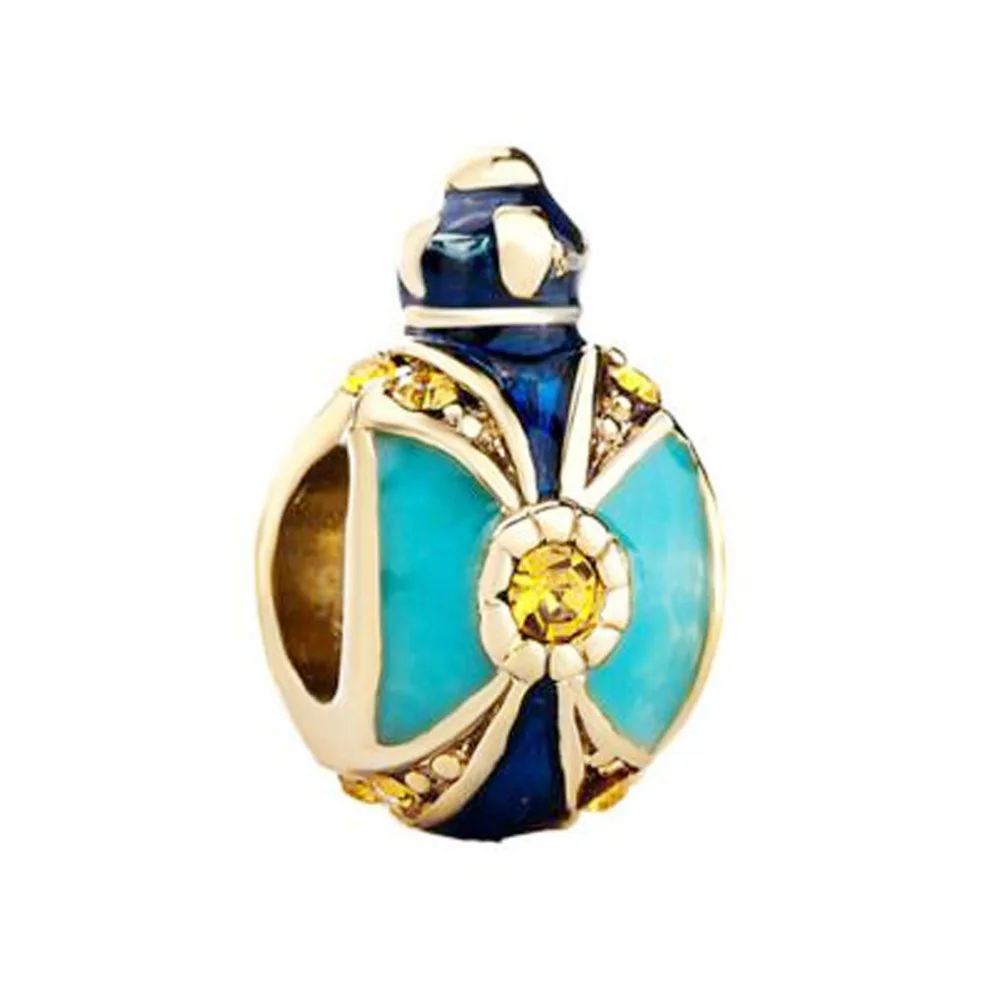 Бесплатная доставка корона светильник кристалл Faberge бусинка яйцо CharmsBead подходит