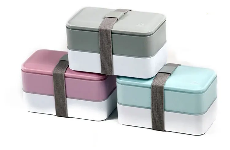 1 компл./3 шт. Коробки для обедов микроволновая печь съедобные ПП два слоя Bento Box