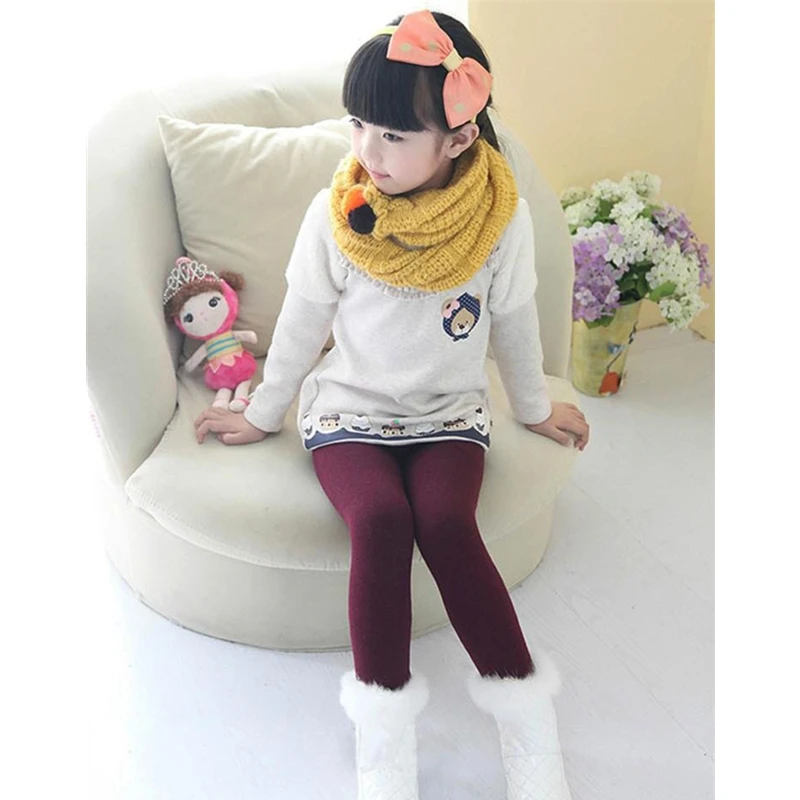 Штаны с флисом детские зимние штаны леггинсы для девочек теплые подростков