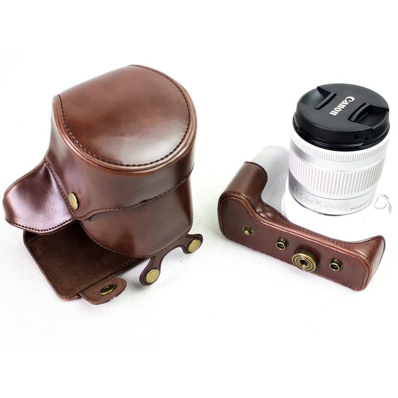 Чехол из искусственной кожи для камеры Canon EOS 200D 250D 200DII Kiss X9 X10 SL2 SL3 с 18 55 мм