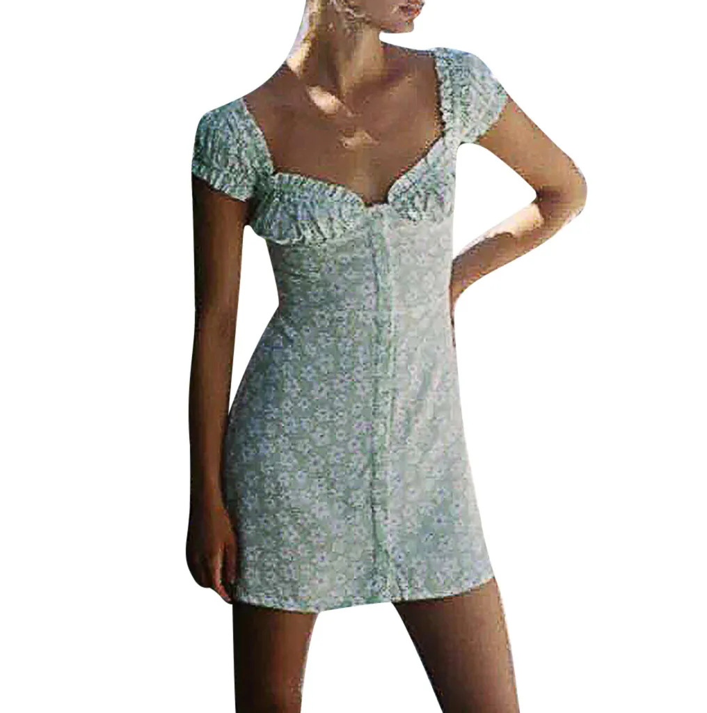 Горячая Распродажа летнее модное женское мини-платье с принтом коротким