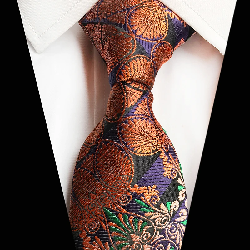Модный новый цветочный жаккардовый тканый галстук Пейсли для мужчин шелковые