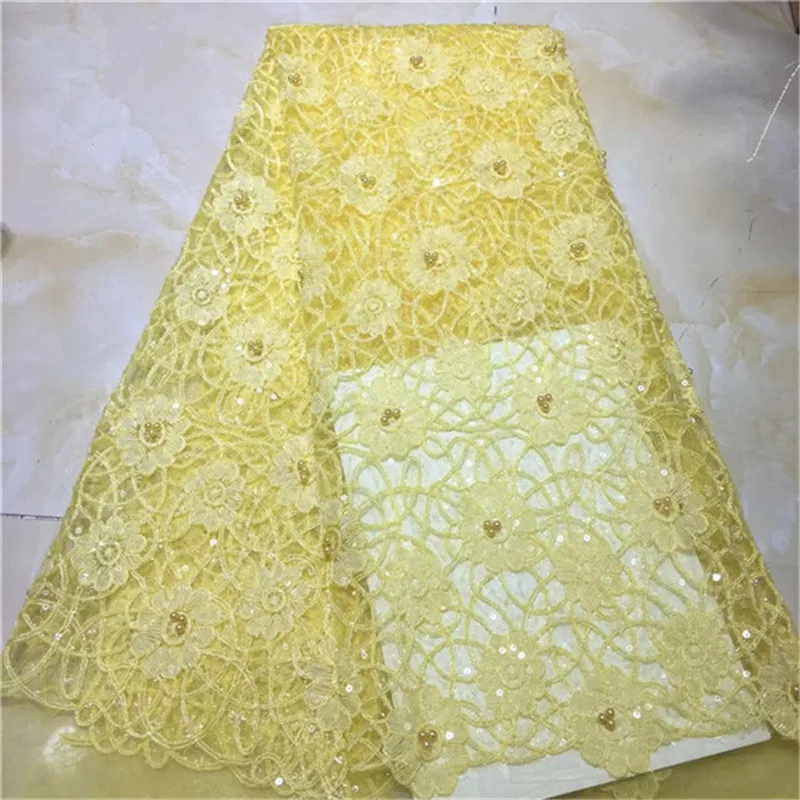 Новинка 2019 Африканский материал кружевная ткань с бисером для свадьбы цвет серый