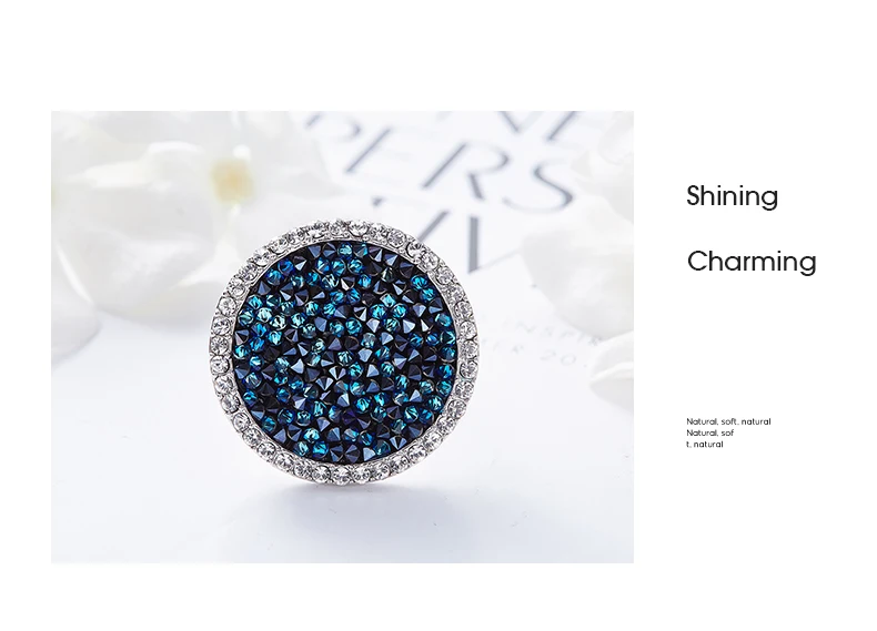 CDE круглое геометрическое кольцо, украшенное кристаллами Swarovski, Сияющие кольца на палец для женщин, свадебные, обручальные ювелирные изделия, подарок