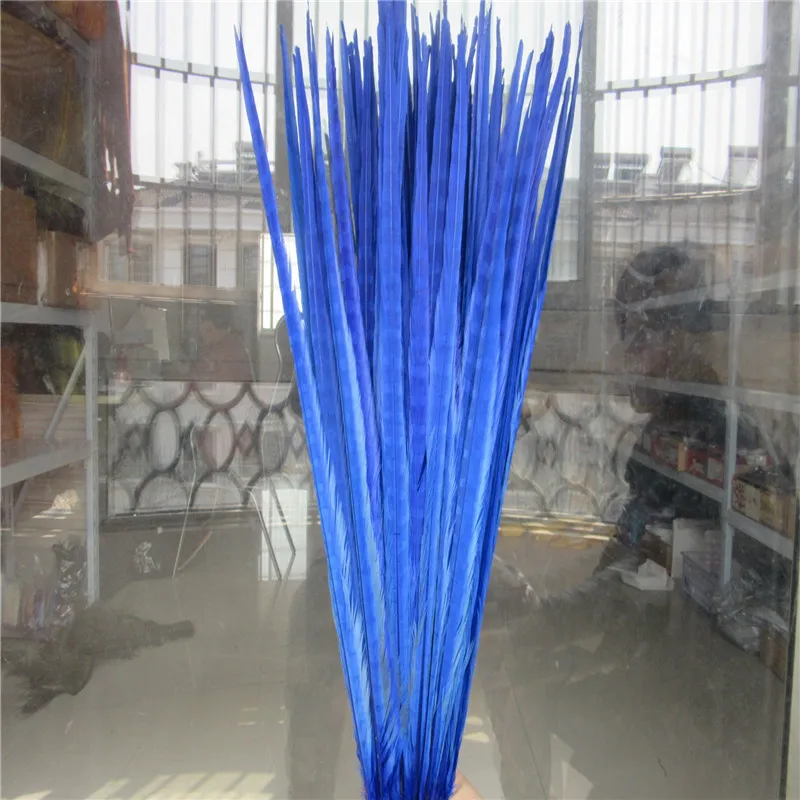 Royal blue 100 шт. натуральный перья из хвоста фазана 20-22 дюймов 50-55 см Высокое качество Diy Ювелирные изделия Свадебные украшения перо фазана - Цвет: Royal blue
