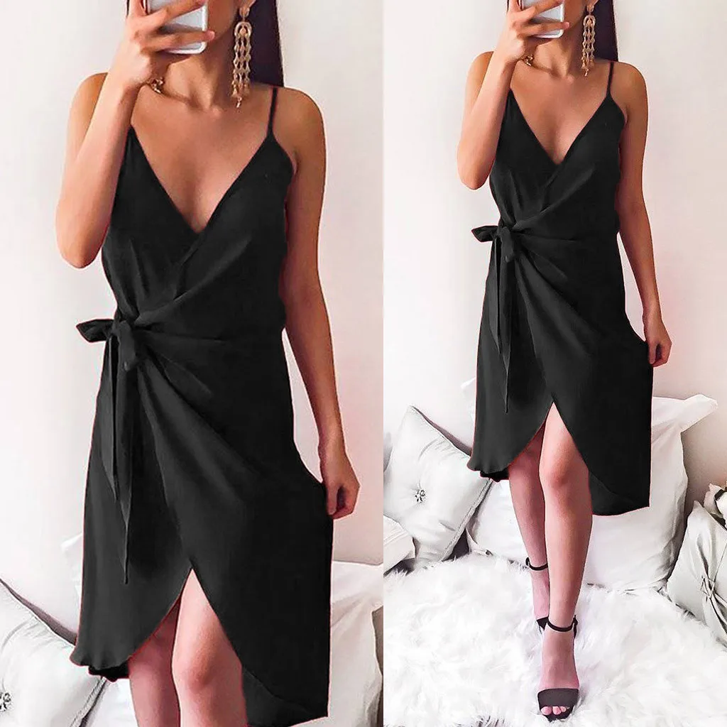Одежда Vestido De Festa женское платье сексуальное однотонное на бретельках v образный