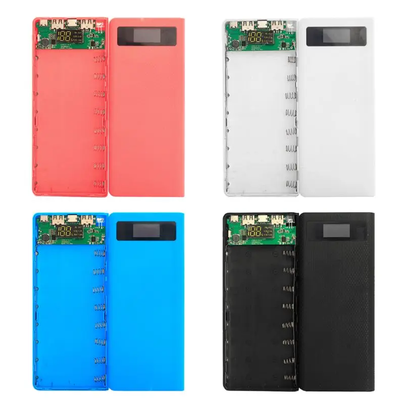 3 порта вход двойной USB выход Светодиодный свет 8x18650 батарея DIY банк питания коробка держатель чехол для мобильного телефона планшета ПК